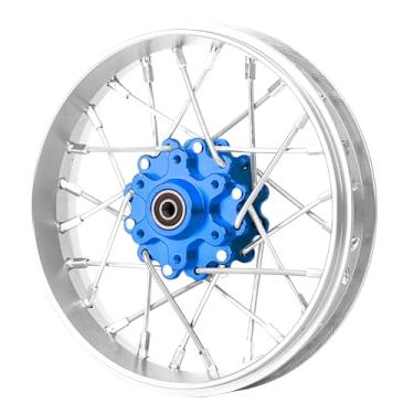 Imagem de BeaxTurbo Racing Upgrade Parts CNC Aluminum Front Spoke Wheel for Losi Promoto MX 1/4 Silver Ring LOS46002 (Silver-Blue)