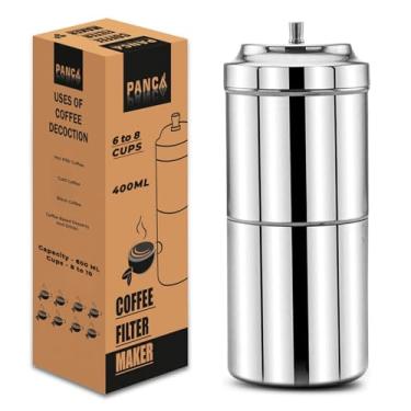 Imagem de PANCA Cafeteira com filtro de aço inoxidável, tamanho grande, 6-8 xícaras, 400 ml