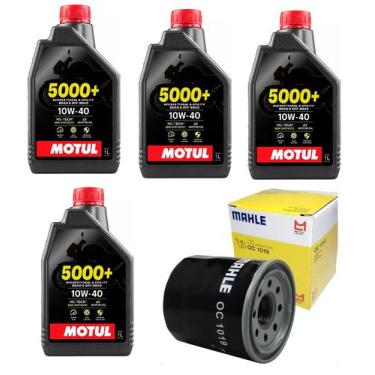 Imagem de KIT TROCA ÓLEO Z900 Ninja 1000 4x MOTUL 5000+ JASO MA2 10W40 4T 1L sem