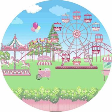 Imagem de Painel Redondo 3D Sublimado Parque De Diversões Frd-2300