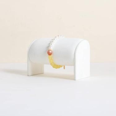 Imagem de GemeShou Organizador de pulseira branca para boutique, suporte de exibição de relógio de veludo para venda, suporte de pulseira de joias femininas para decoração de casa de bancada 【Suporte de