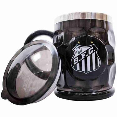 Imagem de Caneca Térmica Santos FC 500ml com Tampa  Ideal para Torcedor do Peixe