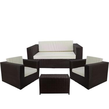 Imagem de Conjunto De Poltronas Mesa Branco Gelo Tabaco Classe A