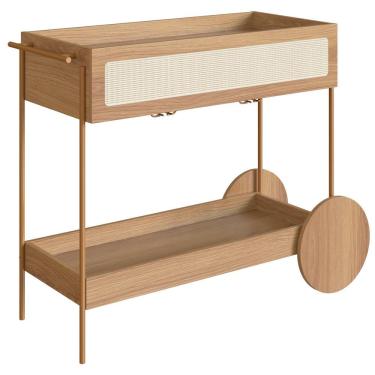 Imagem de Carrinho Bar Porta Taças 110 Cm Pes Metal Oslo 28964 Hanover Artesano Hanover