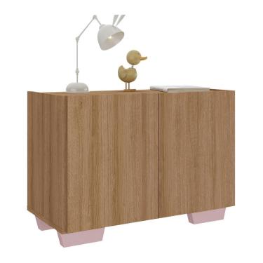 Imagem de Mesa De Cabeceira Com Pés 2 Portas Mp4134 Rustic rosa Rustic rosa