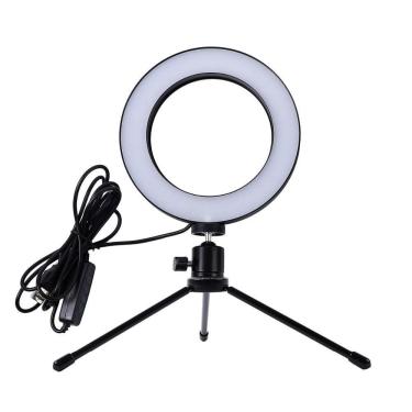 Imagem de Iluminador Anel De Led Ring Light Usb 16Cm Com Mini Tripé .