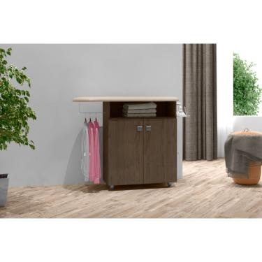 Imagem de Passadeira De Roupas Com Armário 2 Portas Bianca Max Castanho