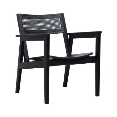 Imagem de Poltrona Gusty Com Encosto Telinha Assento Anatômico - Preto Madeira