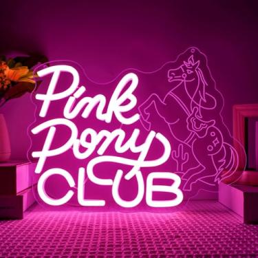 Imagem de YHOPESPZ Placa De Neon Do Pink Pony Club, Luz Led Para Amantes Da Música, Decoração Parede Estilo Cowgirl, Caverna Masculina Princesa Centro-Oeste, Presente Fãs Cantores (12,8 X 9,8 Pol.)