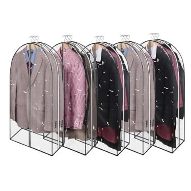 Imagem de wutrye Sacos Transparentes Para Roupas De 40" Pendurar Com Reforço 12" E 2 Zíperes, Capa Protetora Transparente Ternos, Guarda-Roupas Viagem, Mudança Roupa, Armazenamento Suéter, Jaqueta, Casaco, Ca