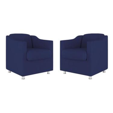Imagem de Kit 02 Cadeiras Poltronas Decorativas Recepção Clinica Suede - Balaqui