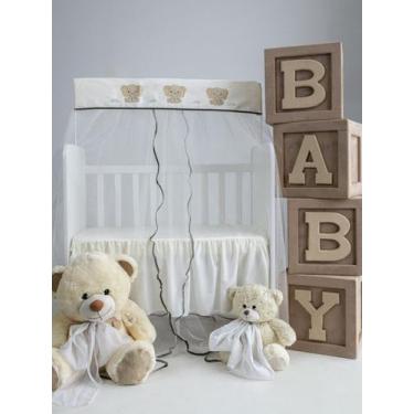 Imagem de mosquiteiro cortinado para mini berço avulso no tema elefantinho 0,94 