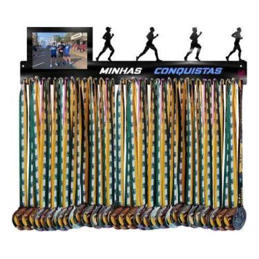 Imagem de Porta Medalha Corrida Masc Porta Retrato P Até 100 Medalhas - QUADRO D