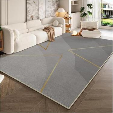 Imagem de Tapete de veludo cristalino simples estilo creme para sala de estar, mesa de centro, decoração de quarto, tapete para estudo e vestiário (120 x 200 cm, 47 x 79 polegadas/SJR-2)