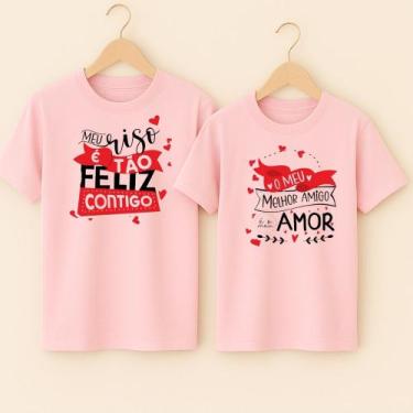 Imagem de Camiseta Algodão Casal Estampa Velha Infância Letra Música Fofa Presen