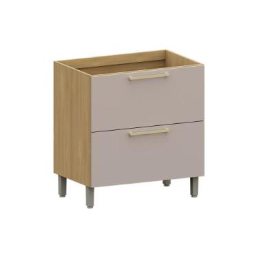 Imagem de Balcão de Cozinha 80cm 1 Porta 2 Gavetas Elegance Luciane Móveis, Frei