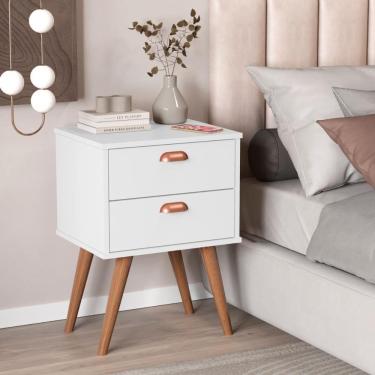 Imagem de Mesa Apoio 2 Gavetas Mendoza Branco