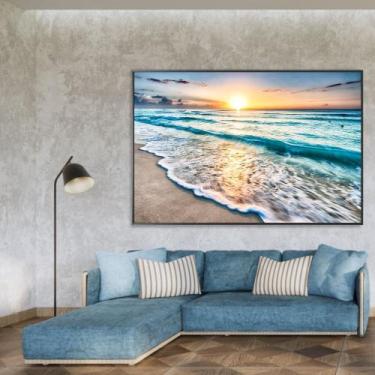 Imagem de Quadro Decorativo Praia E Sol - MeMoldura, Chassi Borda Infinita, 120x