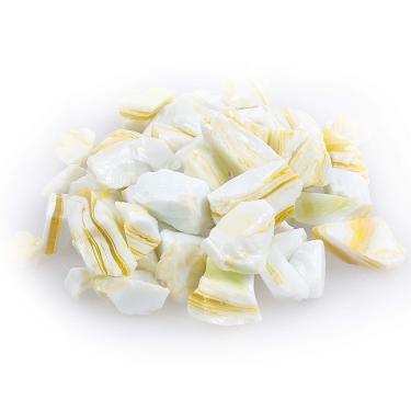 Imagem de Cascalho de vidro de fogo reflexivo de alto brilho, pedras de fogo, pedras de vidro de fogo para fogueira aquário jardim, 1-2 cm (3/8" - 6/8"), 540 g (1,19lbs (China amarelo)