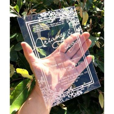 Imagem de Convite Em Acrílico Transparente - 10 unidades - NoBrand