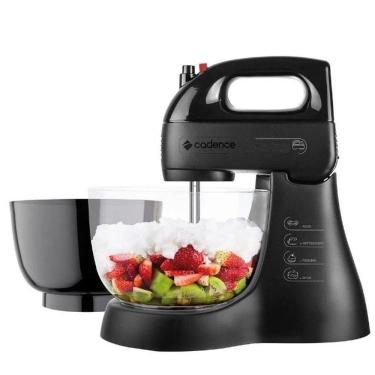 Imagem de Batedeira Cadence Turbo Black 200w 4 Velocidades Tigela Dupla 220V
