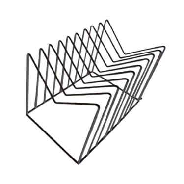 Imagem de IEUDNS Organizador de arquivos de mesa, organizador de estante de mesa, suporte para livros, decoração, porta-revistas multifuncional elegante, Preto