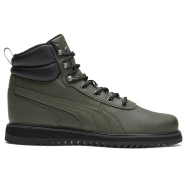 Imagem de PUMA Desierto V2 Bota masculina casual de couro com cadarço no tornozelo - Verde, patchwork verde / palma, 38 BR