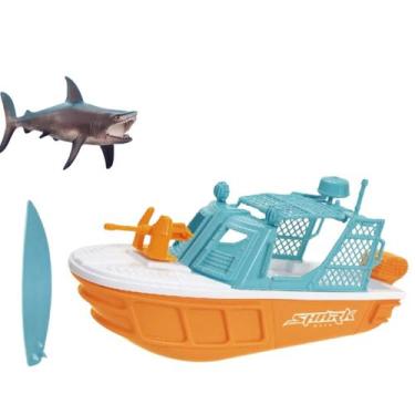Imagem de Barco Lancha Shark Wave Com Tubarão - Brinquedo Infantil Que Flutua Na