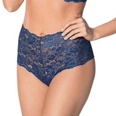 Imagem de Calça Alta DeMillus 57102 Com Renda, Marinho, EG