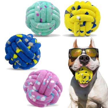 Imagem de Bolas de tênis para cães, brinquedos para cães para mastigadores agressivos, brinquedos de mastigação indestrutíveis, brinquedo aquático, bola de busca para cães (pacote com 4)