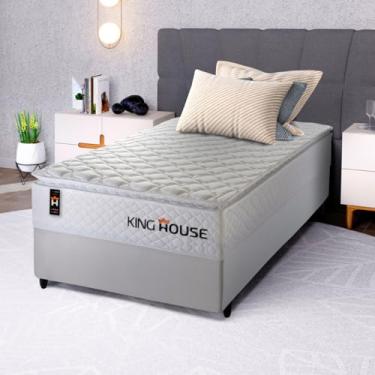 Imagem de Conjunto Cama Box Branco c/Molas Ensacadas New Moon Branco Solteiro 88x188x66