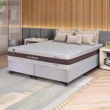 Imagem de Conjunto Box Branco Mali Bege Molas Ensacadas Queen 158x198x70 - King House