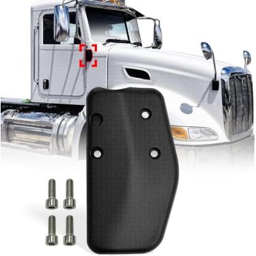 Imagem de High Soar Placa de montagem inferior, braço retrovisor, alumínio, preto, lado direito do passageiro, serve para Peterbilt 335 340 357 382 385 386 325 330 348 388 389 365 367 caminhão passageiro/lado