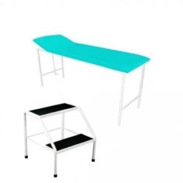 Imagem de Maca De Exame Avaliação Médica E Estética + Escada 2 Degraus - BR Ciru