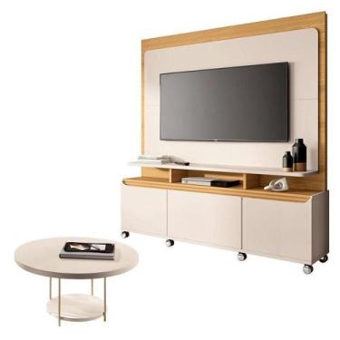 Imagem de Estante Home Theater Quantum Off White Cinamomo E Mesa De Centro Sky O