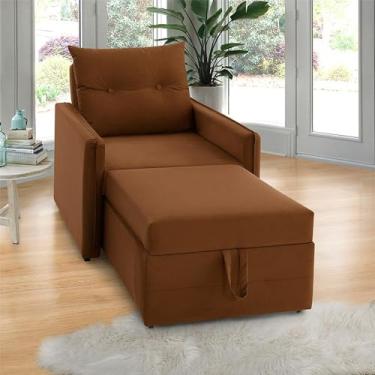 Imagem de Poltrona Icaria 3 em 1 Poltrona Chaise Cama Terracota Estofama