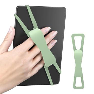 Imagem de Suporte ergonômico de mão de silicone para Kindle e Teblets - Leitura manual, minimiza quedas e fadiga para Kindle Paperwhite/Kobo/Oasis/E-Book/telefone (verde)