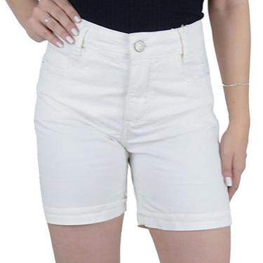Imagem de Bermuda Jeans Feminina Tharog Branco Off - 2429PE-Feminino
