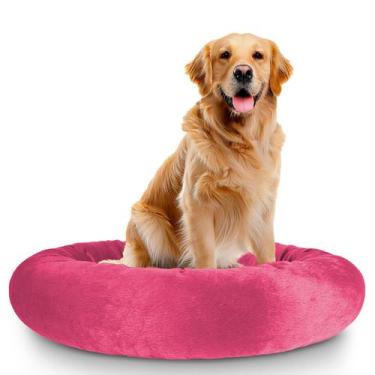 Imagem de Cama Pet Redonda De Pelúcia Para Cachorros e Gatos G - ALEPLUSH, Rosa