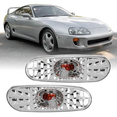 Imagem de USR 93-96 JZA80 Conjunto de lâmpadas de para-choque dianteiro (esquerda + direita) - compatível com Toyota Supra / 00-05 Celica 1993-1996 todos os modelos/acabamentos (lentes transparentes com