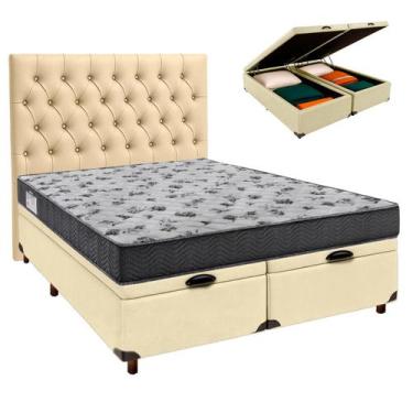 Imagem de Kit Cama Box Bau + Cabeceira + Colchão Casal D33 - Iso100 - Ortobom