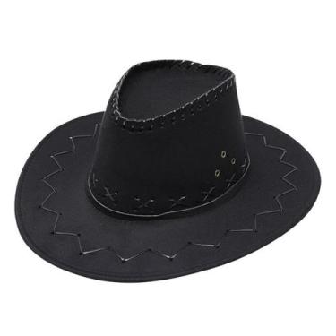 Imagem de Chapéu Preto Cowboy Country Cowgirl Adulto Rodeio Barretos Sertanejo F