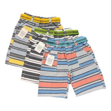 Imagem de Bermuda Menino Infantil Criança Kit 3 Peças Shorts Sortidas - Maximus,