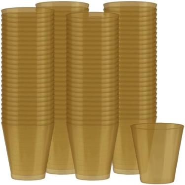 Imagem de Pacote grande de copos de shot dourados | 60 ml | Pacote com 100 | Suprimento para festa