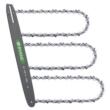 Imagem de BYANE Conjunto de barra e corrente de motosserra de 40,6 cm, passo LP de 127 cm, calibre 56 elos de acionamento, substitui Oregon 160SDEA041 27857, serve para Ryobi de 40,6 cm, Makita, Echo, Poulan