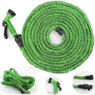 Imagem de Mangueira Expansível Retrátil Azul 15m  Compacta para Uso Doméstico - 