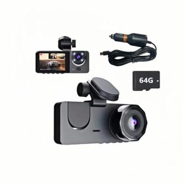 Imagem de Câmera de Carro 4K UHD com Dupla Câmera (Frontal e Traseira), Visão Noturna, Tela IPS 2.0'', Ângulo de 140°, WDR, Cartão de 64GB Incluso