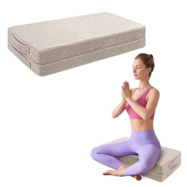 Imagem de Almofada retangular de ioga almofada de espuma cunha meditação travesseiro de chão para adultos, grande almofada de meditação assento de chão, almofadas de ioga para sentar, meditação, ao ar livre