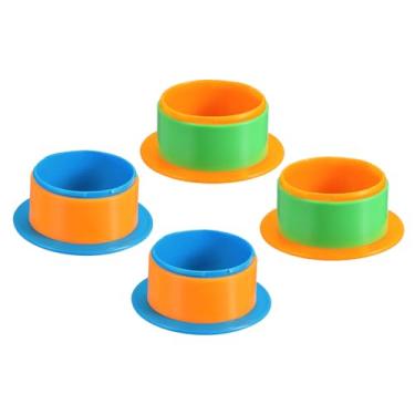 Imagem de PATIKIL Alça retrátil de 10 cm, 4 peças, dispensador de filme elástico de plástico para embalagem móvel de 76 mm acima do núcleo, azul/laranja