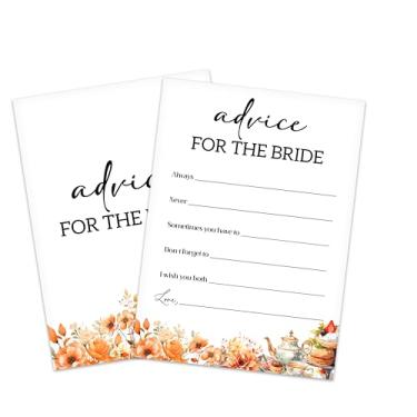 Imagem de Jogos de chá de panela, cartões de jogo de chá de casamento de outono, suprimentos de decoração de festa nupcial floral de outono, jogos de despedida de solteira de noivado para 25 convidados, jogo de